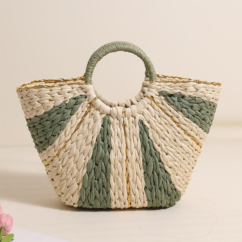 DIY Woven Bag Straw Ladies Vacation Crochet Bag