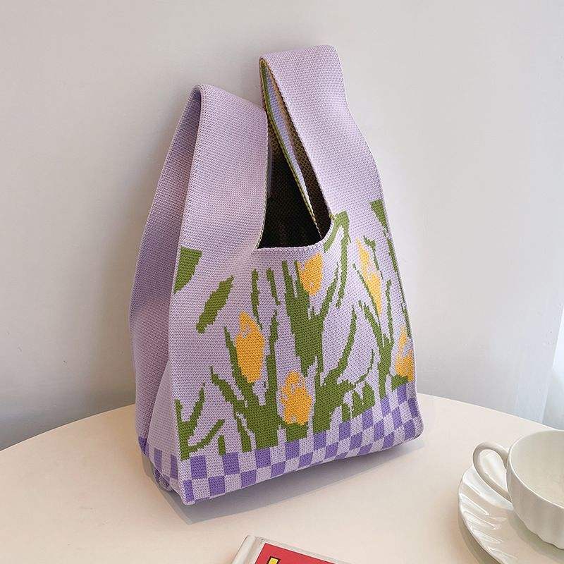 Knitted Bags Wool Handbags Woman Women's Bag