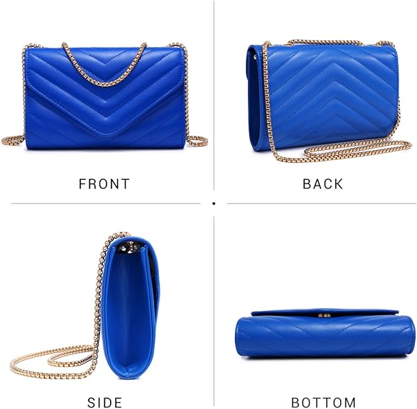 Women Small Quilted Crossbody Bags Stylish Designer Evening Bag Clutch Purses and Handbags with Chain Shoulder Strap