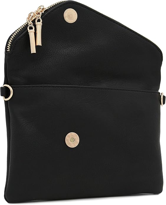 FashionPuzzle Envelope Wristlet Clutch Crossbody Bag with Chain Strap