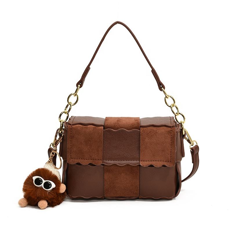 DIY Handmade Leather Suede Woven Handbag