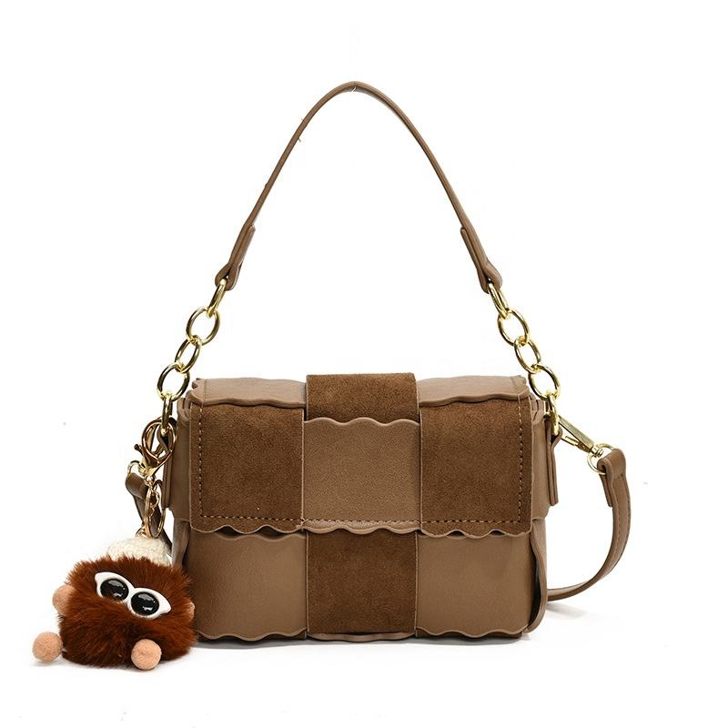 DIY Handmade Leather Suede Woven Handbag