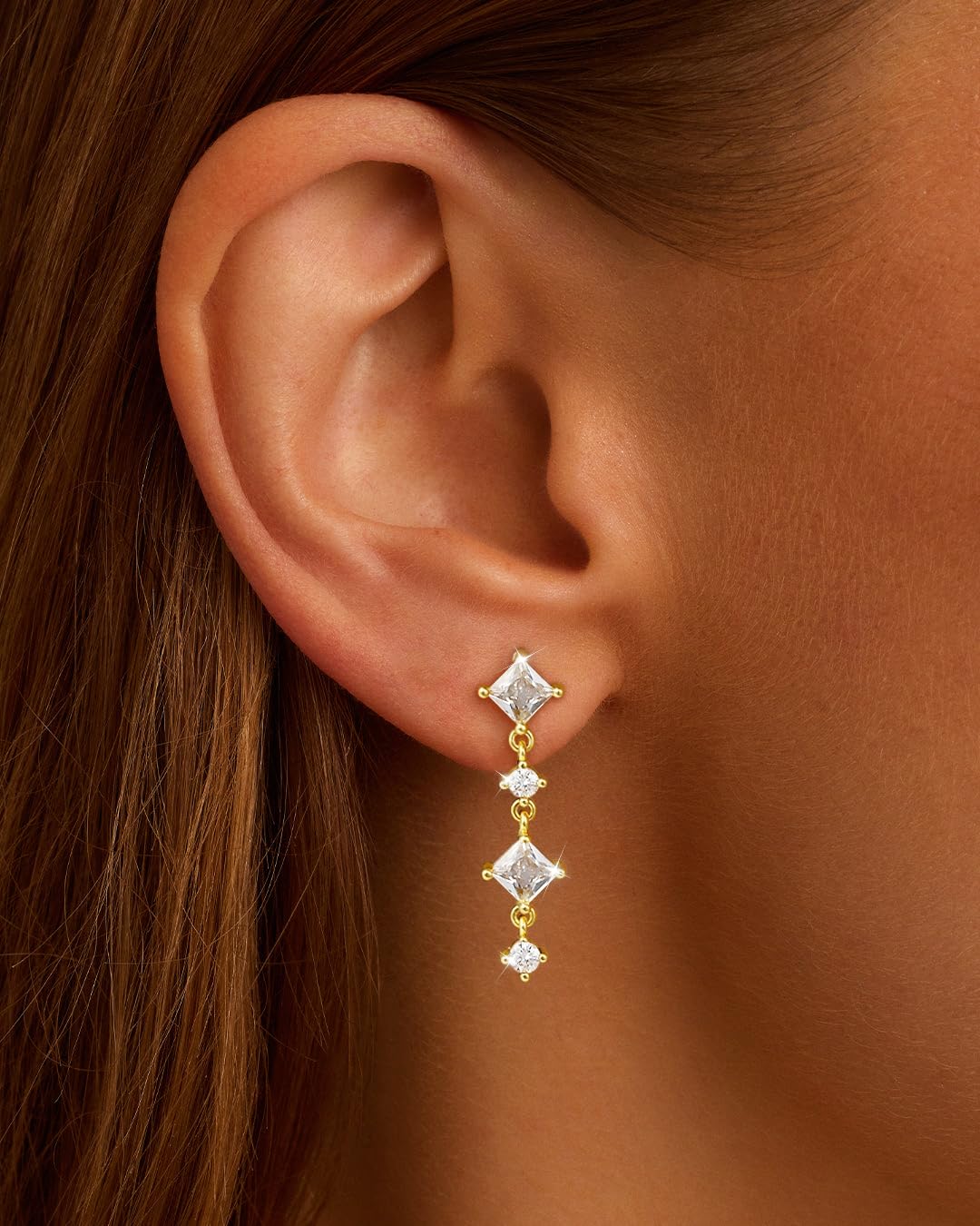 Hoop Earrings for Women Trendy Plated Huggie Hypoallergenic Small Dangle Drop Multiple Piercing Earring Set Stacks Cute Non Tarnish for Sensitive Ears Jewelry Gift